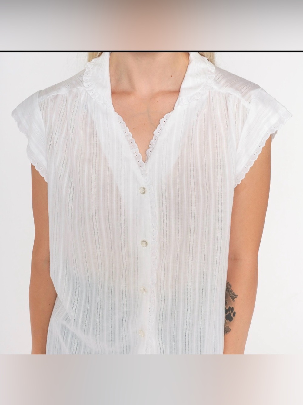 1970’s Boho Lace Trim Blouse M